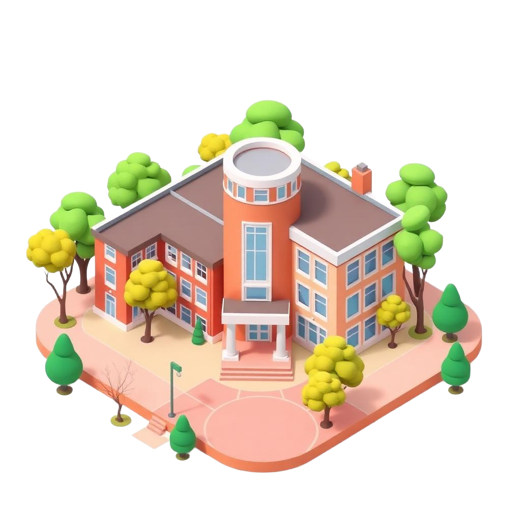 Illustrated college campus