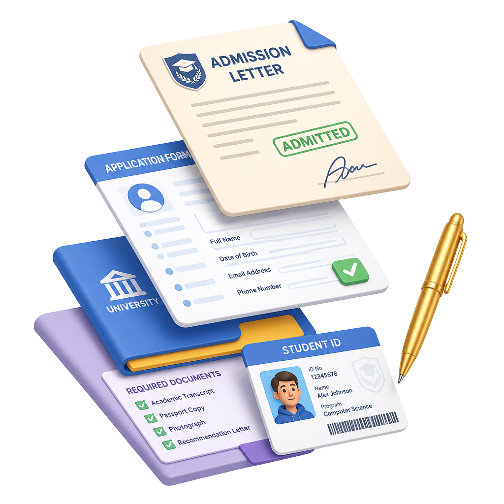 Admission documents and application form