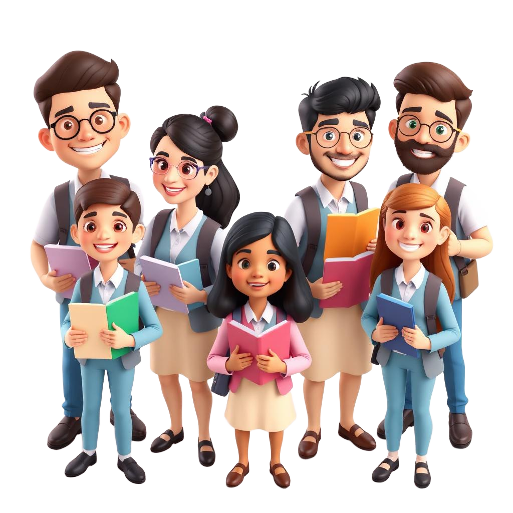 Group of happy students
